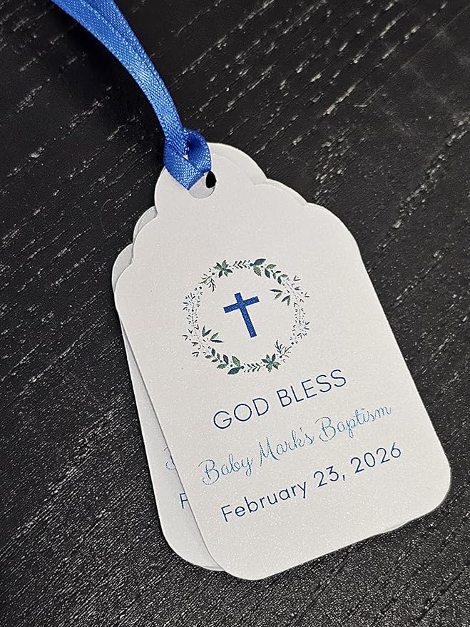 Mi Bautizo Baptism Christening Personalized Thank You Tags 20 pcs - Image 3