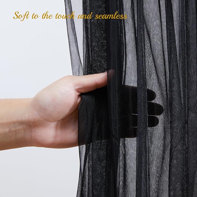 10ft X 10ft Black Sheer Backdrop Curtain - Image 4