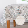 MYSKY HOME Rectangle Tablecloth 60x102 Inches -Linen Farmhouse Geometric by MYSKYHOME