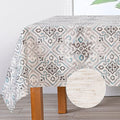 MYSKY HOME Rectangle Tablecloth 60x120 Inches -Linen Farmhouse Geometric by MYSKYHOME
