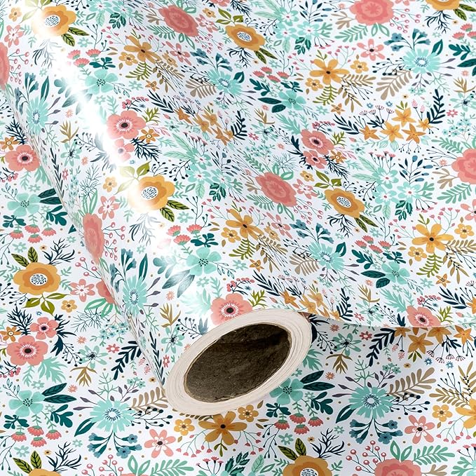 WRAPAHOLIC 30 Inch Jumbo Floral Wrapping Paper by WRAPAHOLIC