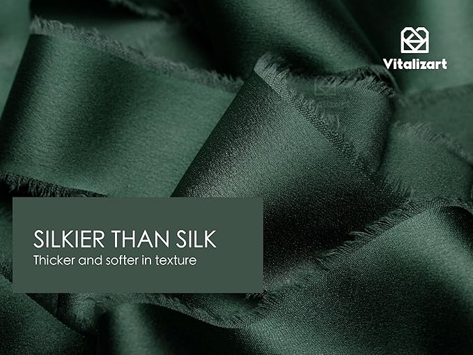 Vitalizart Silk Like Satin Ribbon 1 inch x 30 Yard Dark Green Handmade Frayed - Image 3