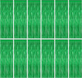 12 Pack Party Decorations, 3.28 FT x 7.05 FT Green Streamer, Metallic Birthday by ZATAYE