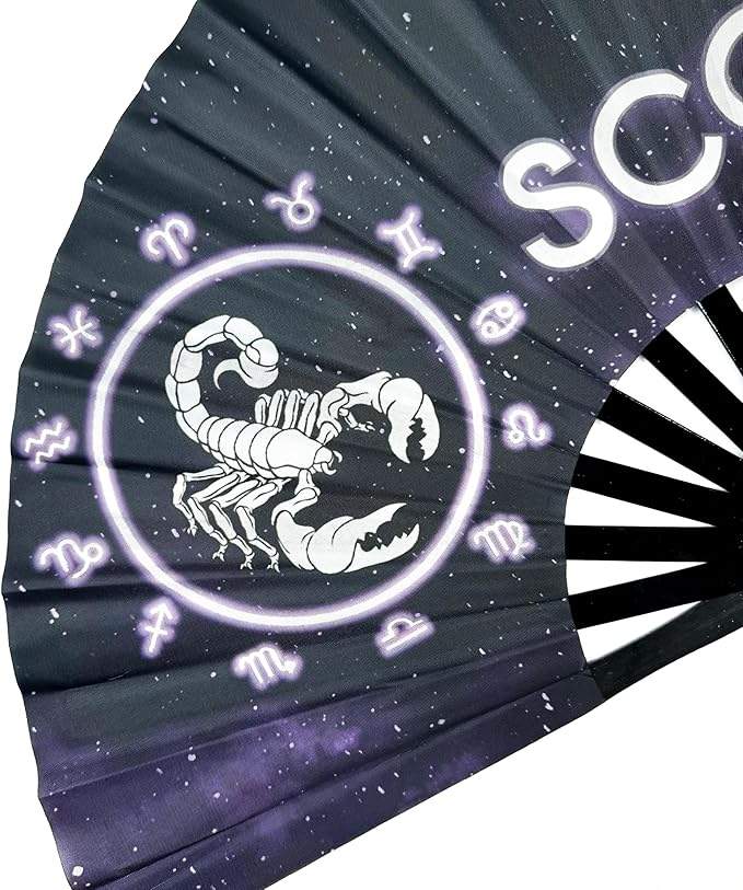 DeFlare | Cosmic Zodiac Rave Fan | Zodiac Sign Hand Fan | Astrology Rave Fan | - Image 2