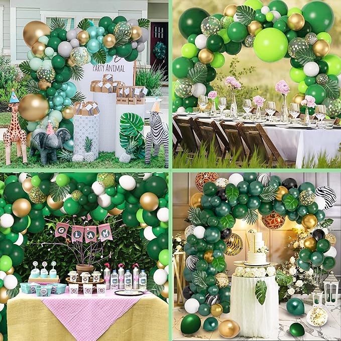 Amandir 153pcs Green and Gold Balloon Garland Arch Kit, Different Sizes 18 12 - Image 6