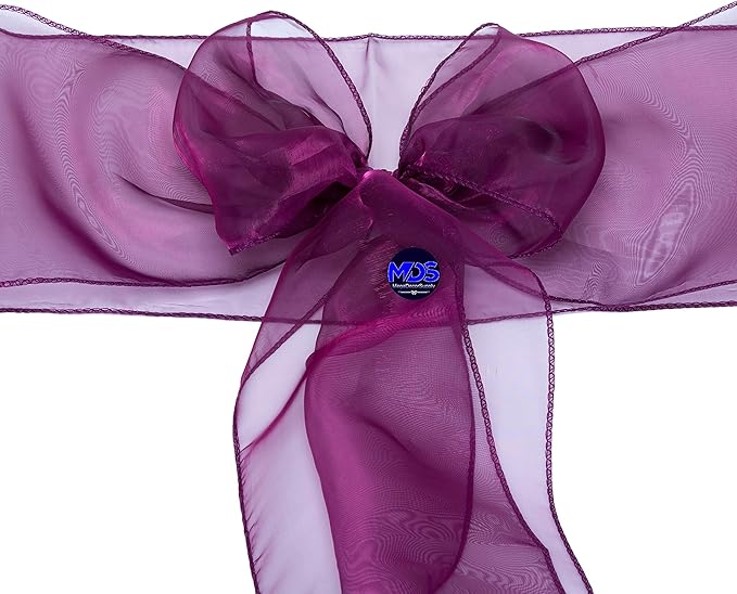MDS Pack of 200 PCS Organza Chair Sashes Wider Dining Chair Bows Ribbon Tie Back - Image 4