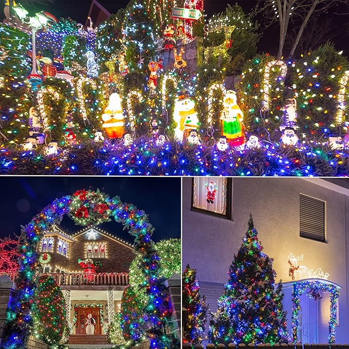 WATERGLIDE 2 Pack 50 LED Outdoor Christmas Lights, 16FT Battery Operated Mini - Image 6