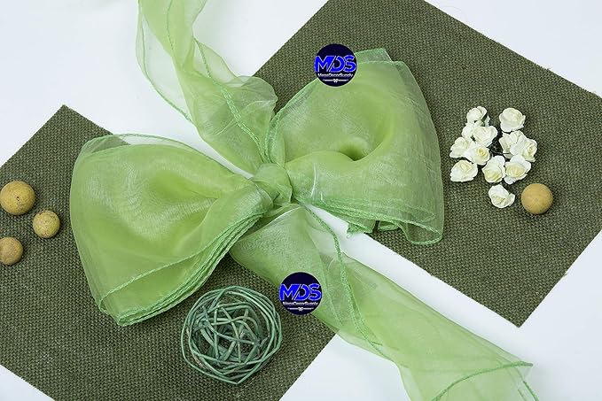 MDS Pack of 200 PCS Organza Chair Sashes Wider Dining Chair Bows Ribbon Tie Back - Image 7