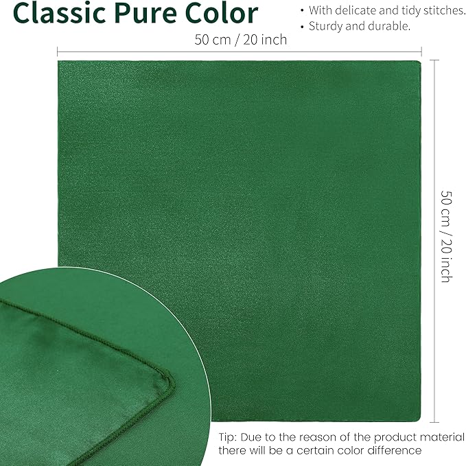 ANECO 16 Pack Square Satin Napkin Bright Silk Table Napkin Soft Smooth Fabric - Image 2