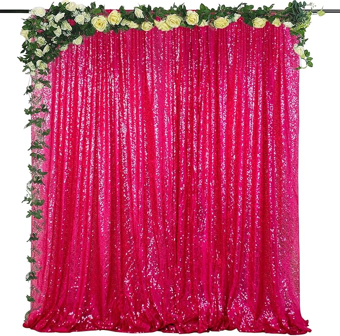 ShiDianYi 4x6ft Hot Pink Sequins Backdrop by ShiDianYi