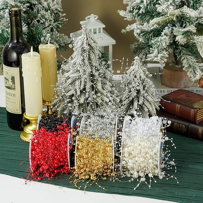13Feet Pearl String Spool Roll for Floating Candles Faux Pearls Strands Garland - Image 6