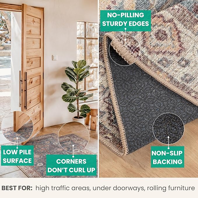 Bloom Rugs Washable Non-Slip 10 ft Runner - Image 4