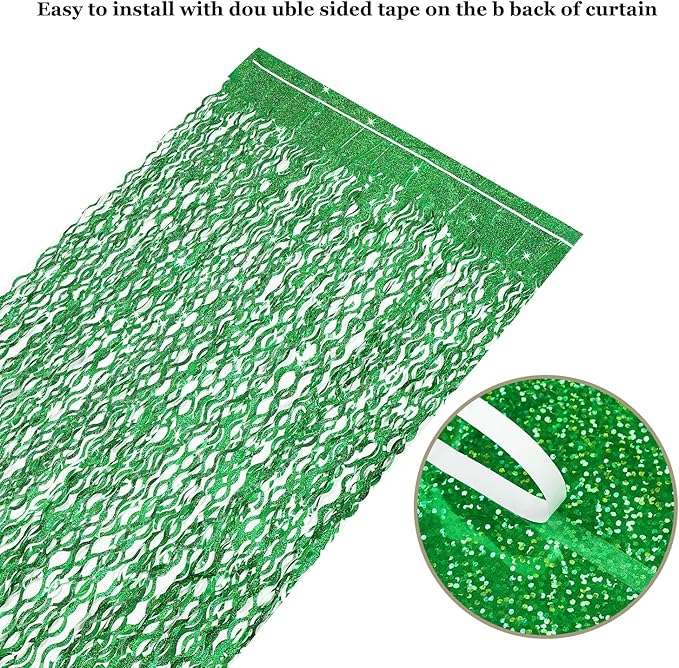 Green Foil Backdrop Curtain - Image 4