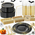 Nervure 350PCS Black Plastic Plates by Nervure