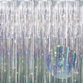 GOER 3.2 ft x 8.2 ft Metallic Tinsel Foil Fringe Curtains Party Photo Backdrop by GOER