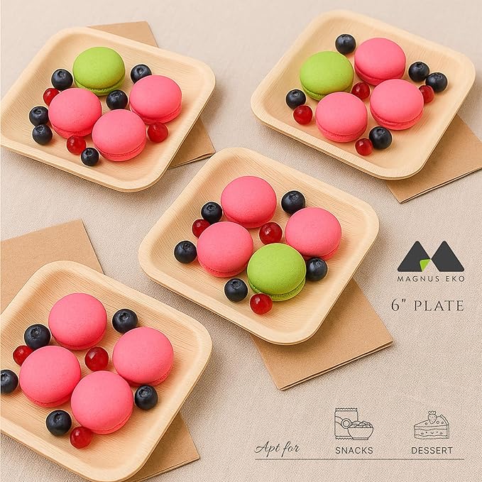 magnus EKO | 6 Inch Square Plates 200 Pcs | Disposable Plates - Image 4