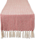 DII Woven Basic Tabletop Collection Chevron Table Runner, Tango Red by DII
