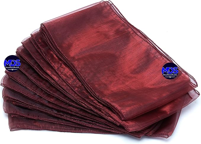 MDS Pack of 100 PCS Organza Chair Sashes Wider Dining Chair Bows Ribbon Tie Back - Image 6