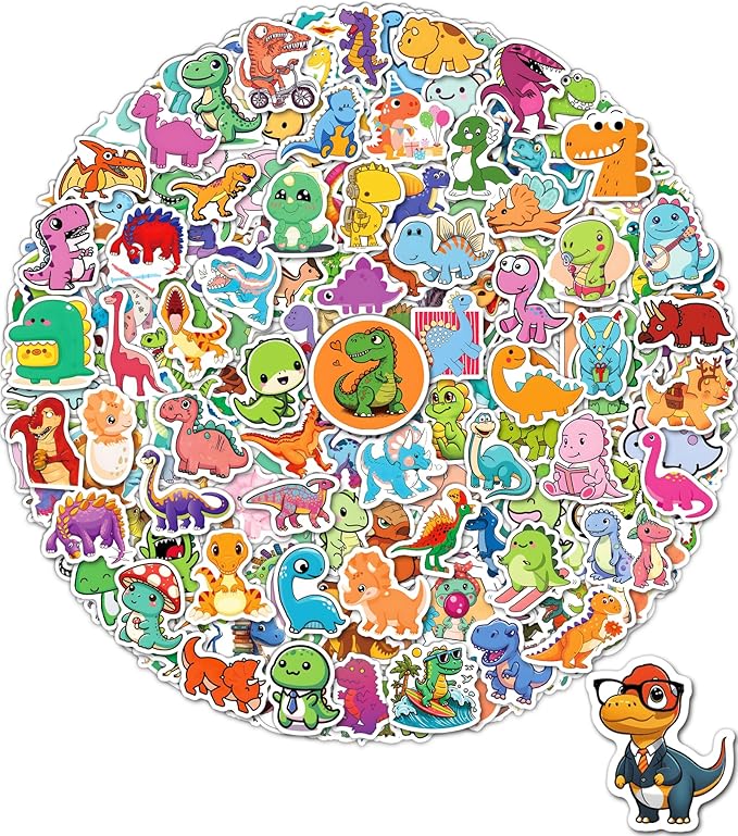 300 Pcs Dinosaur Stickers for Kids, Cute Water Bottle Stickers for Kids by pcnearty