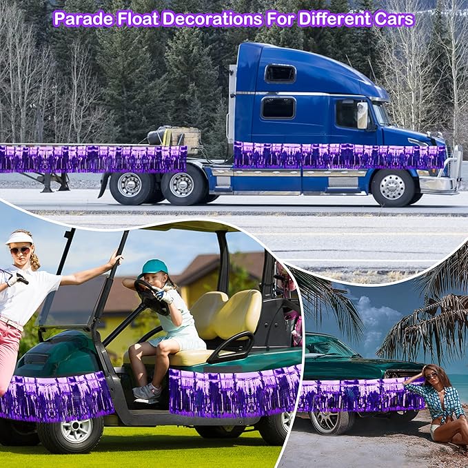 4 Pack Iridescent Fringe Float Curtain, Metallic Foil Fringe Garland Wall - Image 2