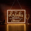Bar Neon Sign The Drinks Are On Us LED Signs The HanGover is On You Cheers Neon by Unknown