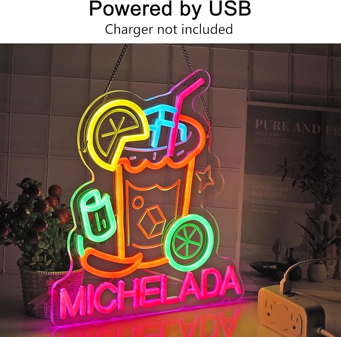 CNBEYOUNG Michelada Neon Sign, Neon Lights Hanging Wall Art Decoration - Image 2
