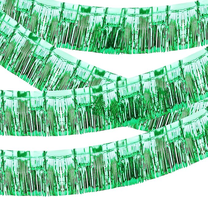 4 Pack Float Fringe Curtains, Metallic Foil Fringe Garland Shiny Tassel Foil by ILHSTY