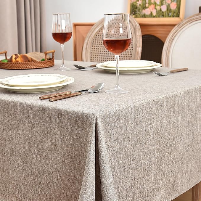 Fitable Faux Linen Tablecloths Rectangle 60 x 120 Inch - Image 2