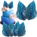 Gyufise 6Pcs Paper Palm Fan Cake Toppers Palm Spear Leaves Fan Cupcake Toppers by Gyufise