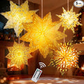 5Pcs Christmas Paper Snowflake Lanterns, Large Christmas Paper Star Lanterns by OuMuaMua