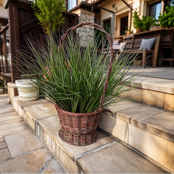 8PCS 17.3" Fake Plants Artificial Wheat Grass Greenery Plastic Plants Fake - Image 5