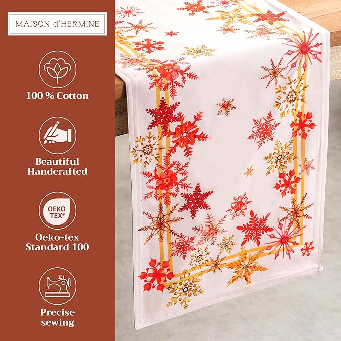 Maison d' Hermine Table Runner 100% Cotton Double Layer Table Runners 72 inches - Image 2