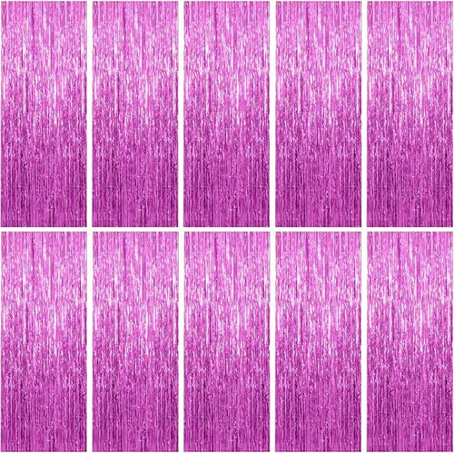 10 Pack Foil Curtain Backdrop Metallic Tinsel Foil Fringe Curtains Photo Booth by KEJ