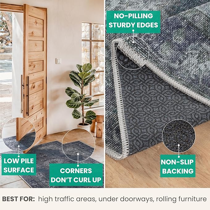 Bloom Rugs Washable Non-Slip 6' x 9' Rug - Image 4