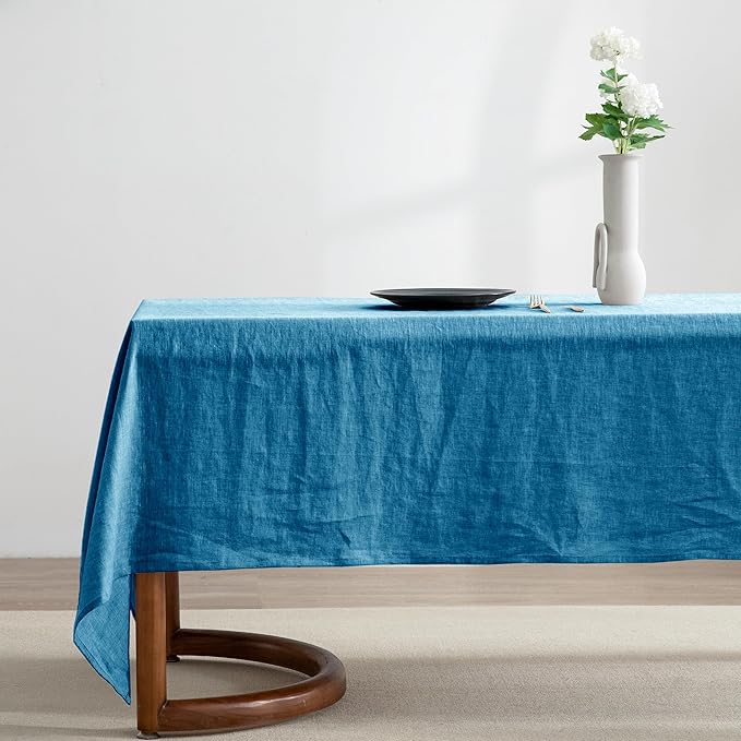 EVERLY 100% Pure Linen Rectangle Tablecloths 60x84Inches by EVERLY
