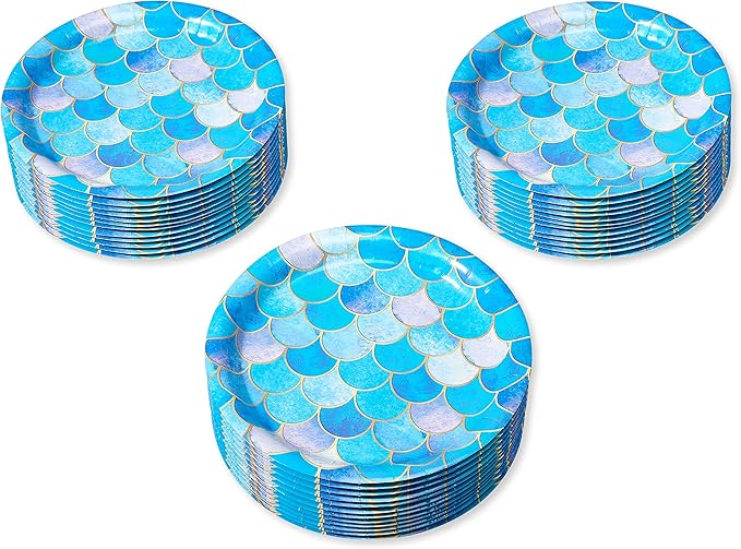 American Greetings Mermaid Party Supplies, Dinner Plates - Image 2