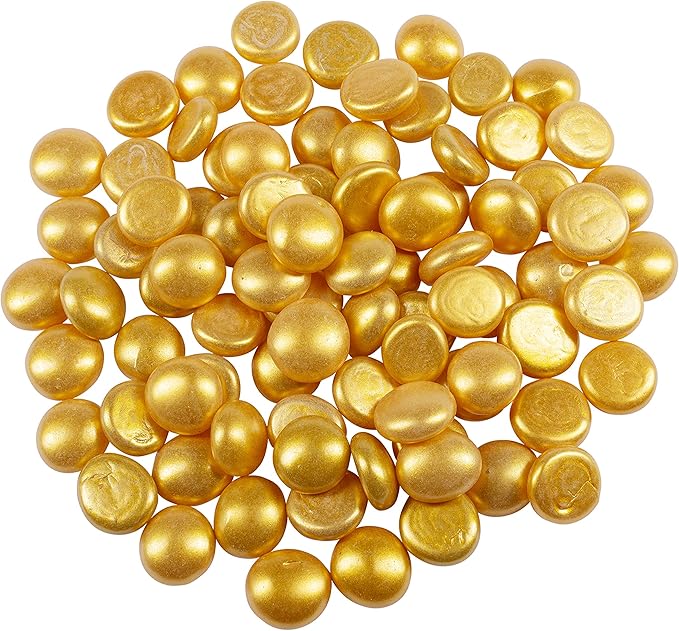 Galashield Flat Glass Marbles for Vases Gold Glass Gems Beads Pebbles Vase by Galashield