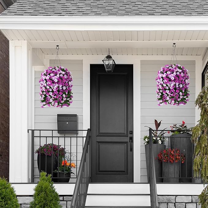 Artificial Fake Hanging Flowers Basket - Image 7