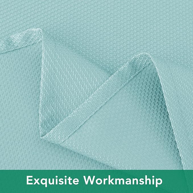 Biscaynebay Square Tablecloth 60x60 Inch-Auqa Blue Card Fabric Table - Image 4