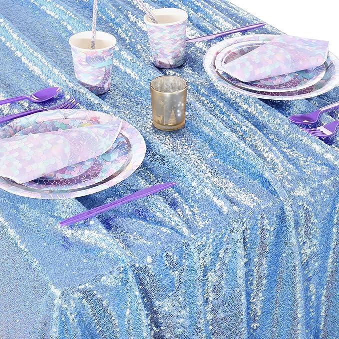 QueenDream Sequin Tablecloth 60"x102" Sparkly Party Table Cloths Sequin Table - Image 3