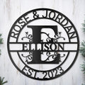 Personalized Metal Name Signs, Split Letter Monogram Wall Decor, Custom Last by Unknown