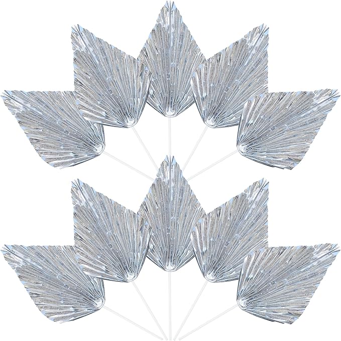 Ephlyn 6Pcs Paper Palm Leaves Fan Cake Toppers Palm Leaf Fan Cake Picks Craft - Image 3