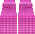 Durony 2 Pack Disco Table Runner 11 x 108 Inch Mirror Hot Pink Glitter Foil by durony