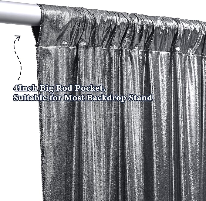 Outpain Thick 30 ft x 10 ft Black Black Sequin Backdrop Curtain - Image 6
