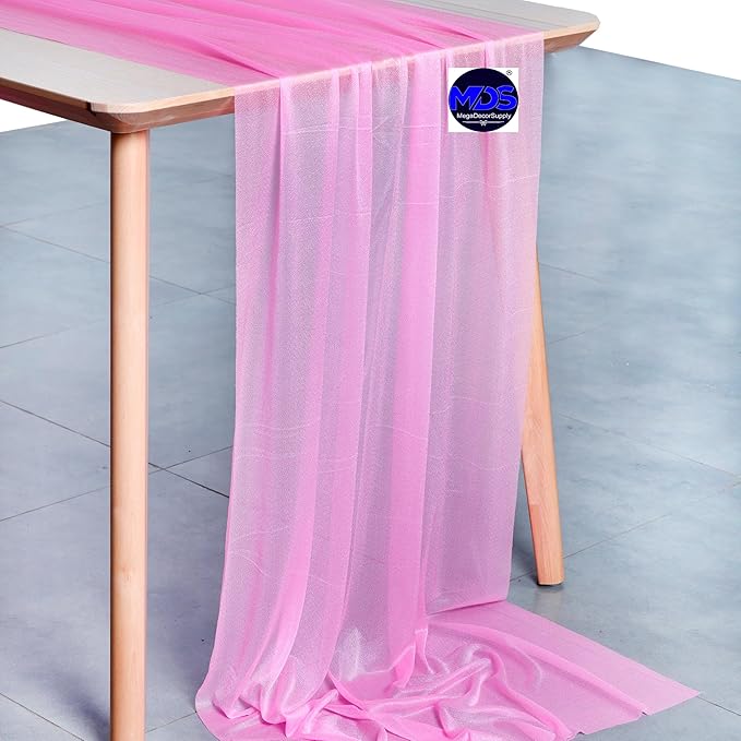 MDS 2 Pack 14ft Chiffon Table Runner 29 x 170 Inches Sheer Wedding Runner - Image 6