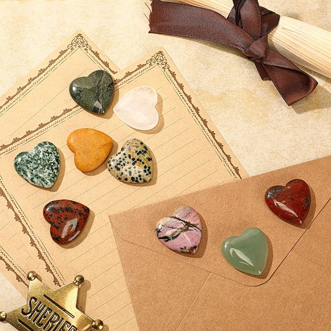 Nuenen 30 Pcs Heart Shape Crystals Bulk 1.2 Inch Gemstone Heart Stones Worry - Image 7