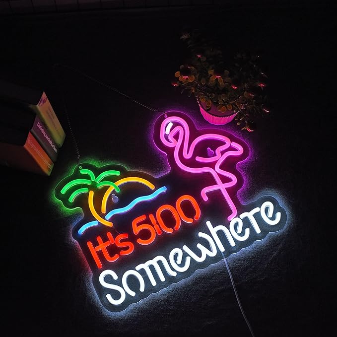 Flamingo Its 5 00 O'clock Somewhere Neon Sign - Image 4