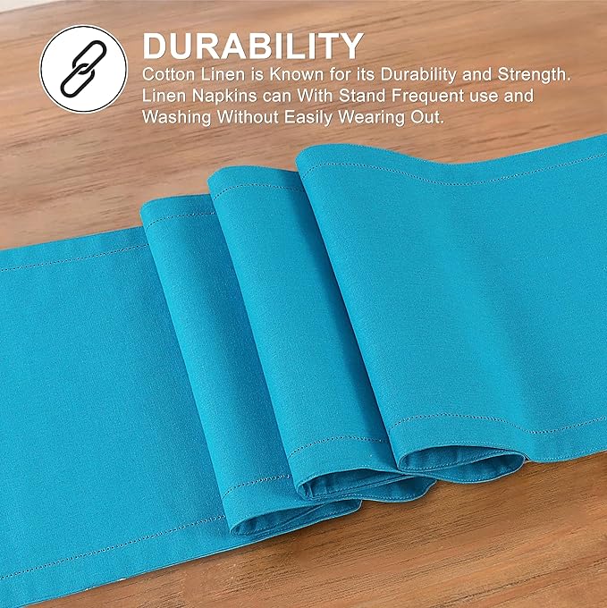 Ruvanti Linen Table Runner 90 Inches, Classic Hemstitch, Non-Slipping, Stain - Image 3