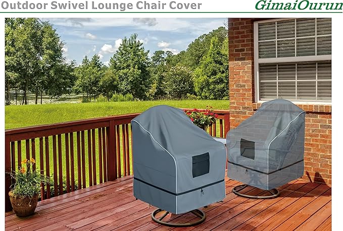 Outdoor Swivel Lounge Chair Cover 4 Pack, Waterproof Heavy Duty - Image 7