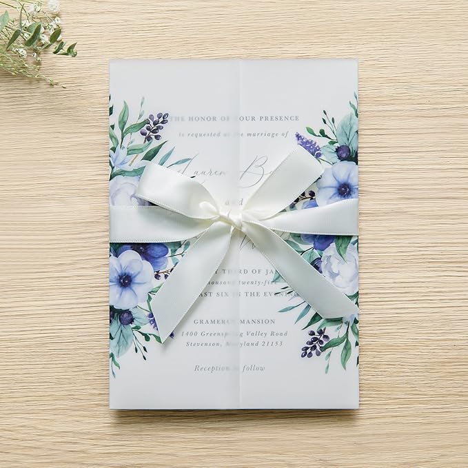 PONATIA 50 PCS Vellum Jackets for 5x7 Invitation Cards - Image 9